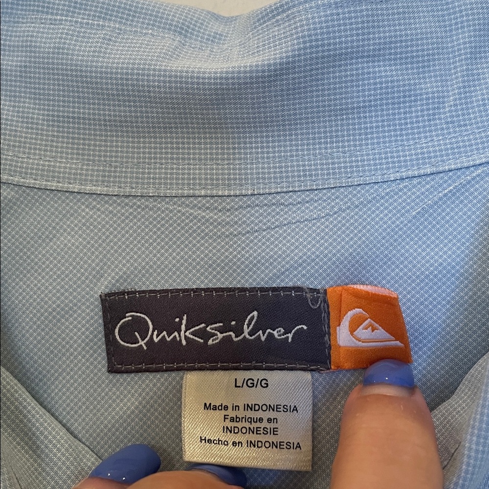 Quiksilver Collared Short Sleeve Button Down Shirt Size Large - Picture 5 of 6